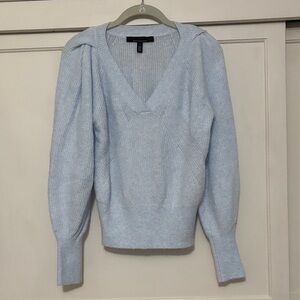 White House Black Market Light Blue V-Neck Sweater